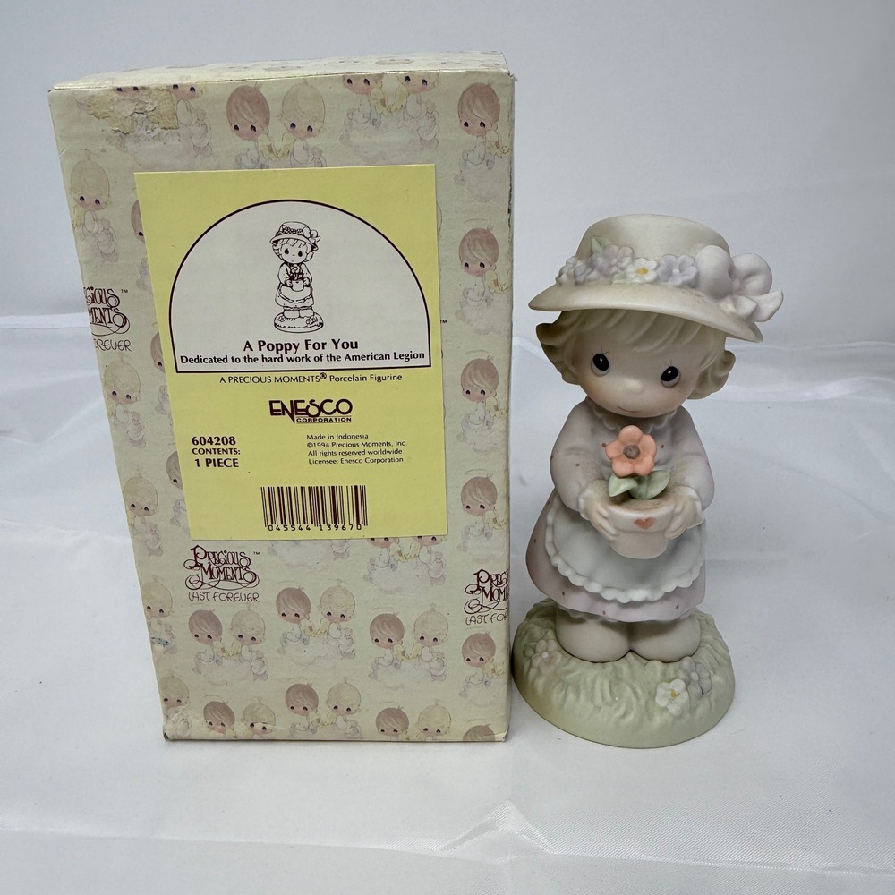 Precious Moments A Poppy For You Figurine Dedicated To American Legion